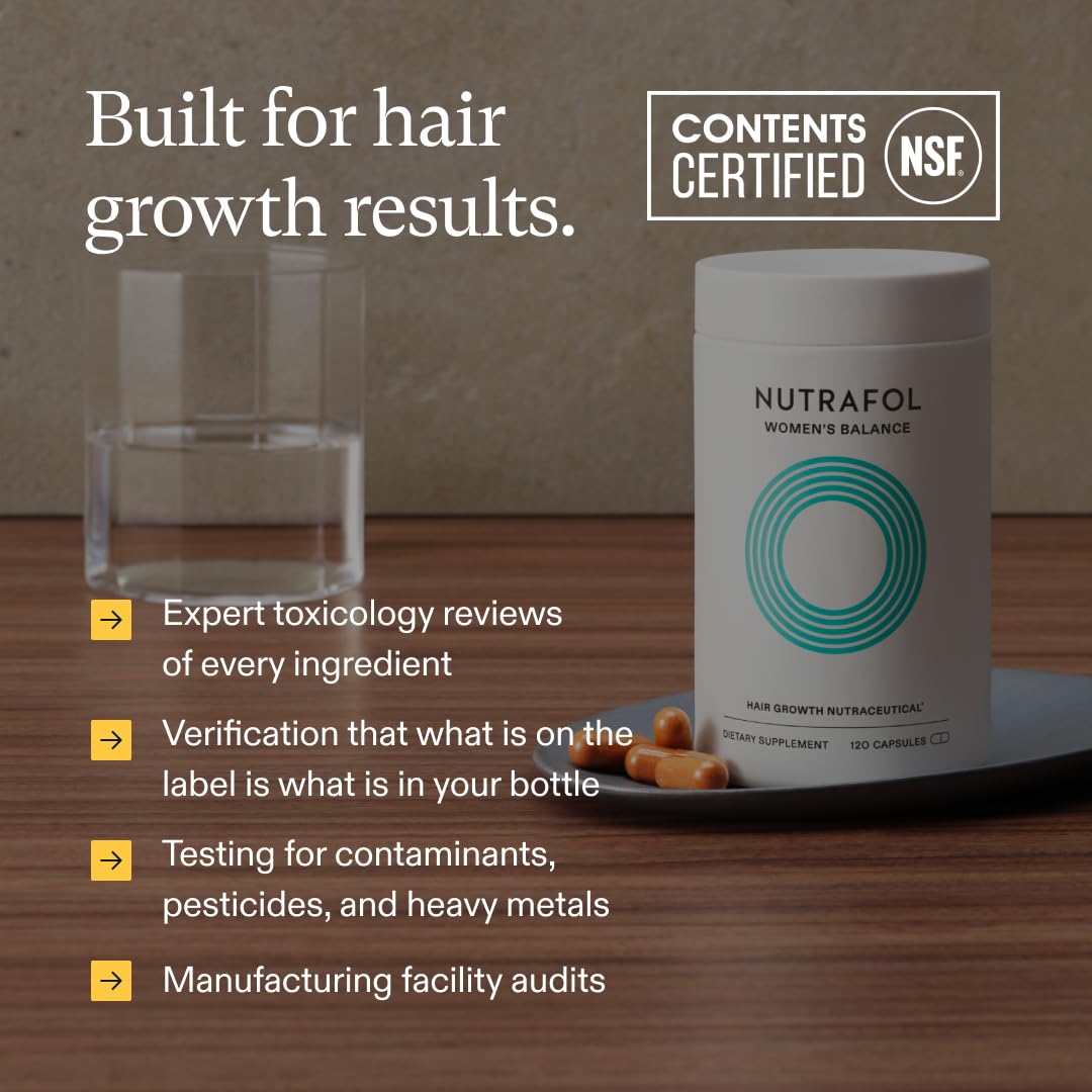 Nutrafol Women's Balance Hair Growth Supplements, Ages 45 and Up, Clinically Proven for Visibly Thicker Hair and Scalp Coverage, Dermatologist...